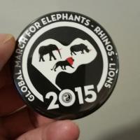 march for elephants rhinos lions custom button